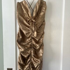 VTG Allen B. By Allen Schwartz Satin Dress in Gold